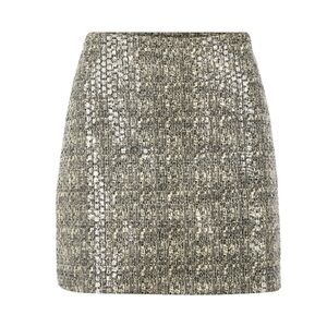 Alice + Olivia Gray Textured Sequin Mini Skirt Size Medium M